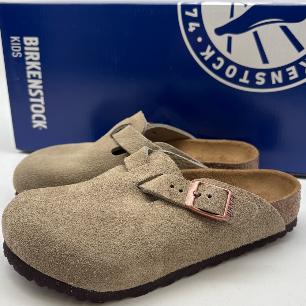 Birkenstock Boston kids Surde Leather Taupe # 1027875